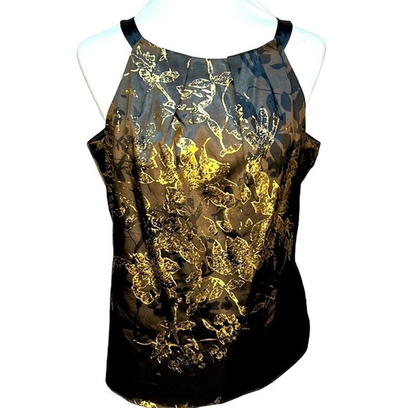 Tahari Tops - Tahari Silky Gold Design Blouse